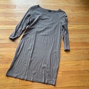 Theory Taupe Long Sleeve Dress